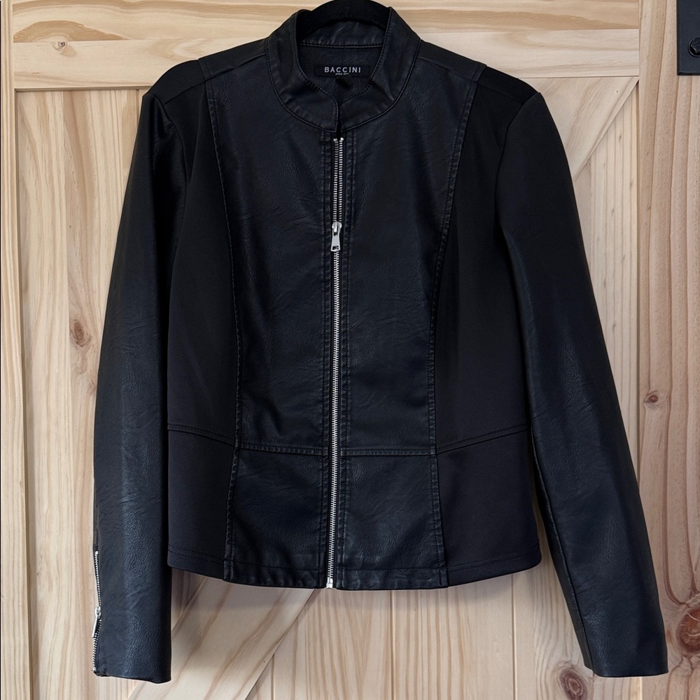 Baccini Women's Black vegan Leather Jacket